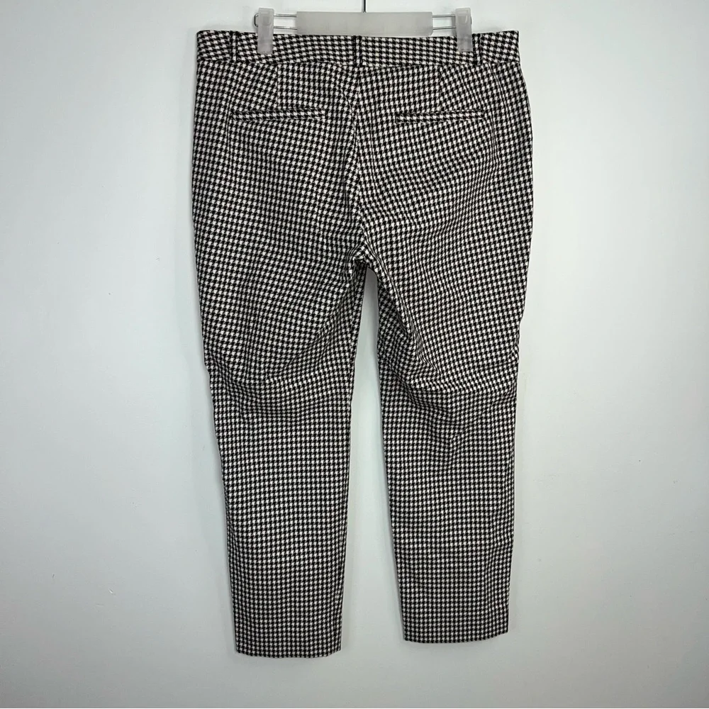 Banana Republic Sloan Houndstooth Ankle Pants Size 10 Workwear Chic Black White